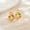 Simple Stainless Steel C-Shaped Stud Earrings, Golden, 18x8mm