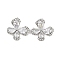 Brass Micro Pave Cubic Zirconia Pendants, Butterfly, Platinum, 14.5x17x6mm, Hole: 5.5x2mm