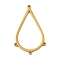 Ion Plating(IP) 304 Stainless Steel Chandelier Component Links, Laser Cut, Golden, Teardrop, 25x15x1mm, Hole: 1mm