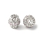 Brass Micro Pave Cubic Zirconia European Beads, Barrel, Rack Plating, Lasting Plated, Cadmium Free & Lead Free, Lavender Blush, 8x7.5mm, Hole: 4mm