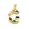 Brass Micro Pave Clear Cubic Zirconia Pendants, with Jump Ring, Lead Free and Cadmium Free, Long-Lasting Plated, Rack Plating, Letter Charms, Real 18K Gold Plated, Letter G, 19~21x9.5~20x2.7mm, jump ring: 5x1mm, 3mm inner diameter.