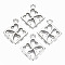 CCB Plastic Pendants, Rhombus with Hollowed Clover, Platinum, 31.5x27.5x4mm, Hole: 2mm, Side Length: 20mm, about 530pcs/500g