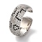 Brass With Clear Cubic Zirconia  Cuff Rings, Lead Free & Cadmium Free, Platinum, 8.5mm