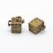 Brass Prayer Box Pendants, Lead Free & Cadmium Free & Nickel Free, Cube, Raw(Unplated), 19x19x12mm, Hole: 4x6mm, Inner: 9x9mm