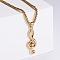 Fashionable Stainless Steel Musical Note Pendant Necklaces Punk Jewelry Cool Accessory, Golden