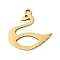 201 Stainless Steel Pendants, Swan Charms, Real 18K Gold Plated, 15.5x16x1mm, Hole: 1.4mm