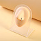 316L Surgical Stainless Steel Micro Pave Clear Cubic Zirconia L-Shaped Nose Rings, Stainless Steel Color, Flat Round, 7mm, Pin: 0.8mm