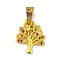 Brass Micro Pave Cubic Zirconia Pendants, Cadmium Free & Nickel Free & Lead Free, Tree of Life Charms, Real 24K Gold Plated, 16x14x1.5mm, Hole: 6.5x4mm