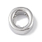 Brass Pendants, Cadmium Free & Nickel Free & Lead Free, Letter Charms, Platinum, Letter O, 8.5x7.5x3mm, Hole: 1.5mm