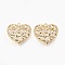 Brass Micro Pave Cubic Zirconia Pendants, Heart, Clear, Golden, 22.5x24x4.5mm, Hole: 1.8mm