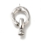 Brass Fold Over Clasps, Cadmium Free & Nickel Free & Lead Free, Ring, Platinum, 30mm