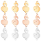 12Pcs 3 Colors 304 Stainless Steel Connector Charms, Laser Cut, Snake, Mixed Color, 15.5x8.5x1mm, Hole: 1mm, 4pcs/color