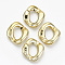UV Plating Acrylic Linking Rings, Quick Link Connectors, for Twisted Chains Making, Twist, Golden, 31x29x7mm, Inner Diameter: 17x11mm