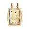 Brass Micro Pave Cubic Zirconia Pendants, Cadmium Free & Nickel Free & Lead Free, Rectangle Charms, Midnight Blue, 29x18x6mm, Hole: 4.5x3mm
