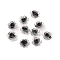 Luminous Translucent Resin Decoden Cabochons, Glow in the Dark Flower, Black, 8x4mm