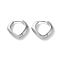 Rack Plating Brass Hoop Earrings, Long-Lasting Plated, Real Platinum Plated, 15x15x3.5mm, Pin: 1mm