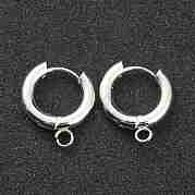 201 фурнитура для сережек-колец Huggie Hoop из нержавеющей стали STAS-P283-01E-S