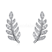 Серьги-гвоздики из стерлингового серебра с листьями UF4300-3