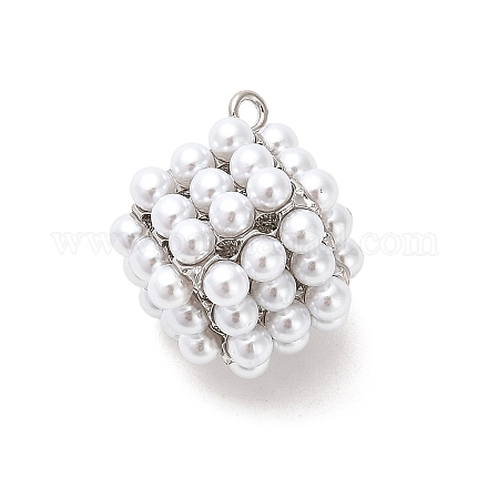 Стойка из латуни с пластиковыми жемчужными подвесками KK-L210-012P-01-1