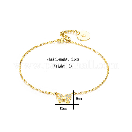 Браслет-бабочка из нержавеющей стали с фианитами JG3281-1