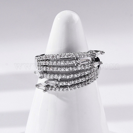 Кольца из латуни с микропаве RJEW-S398-01P-1