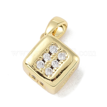Латунные микропаве прозрачные подвески с фианитом KK-P273-07G-1