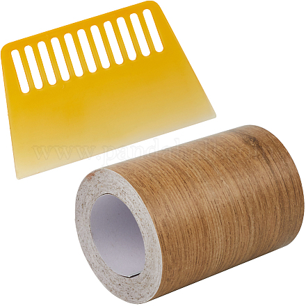 1 рулон ПВХ-липкой ленты с имитацией древесной текстуры DIY-GF0008-40C-1