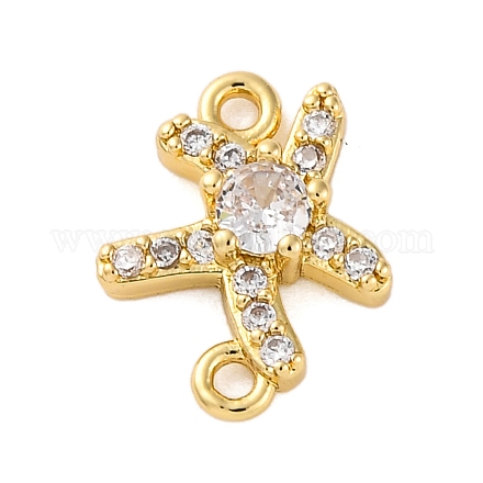 Подвески/звенья из латуни с прозрачным кубическим цирконием FIND-L019-07G-05-1