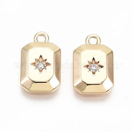 Латунные микропаве прозрачные кубические циркониевые подвески X-KK-T062-32G-NF-1