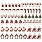 Alloy Enamel Pendants, for Christmas, Mixed Shapes, Light Gold, Mixed Color, 66pcs/box
