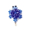 3D Electroplate Glass Seed Beaded Tortoise Pendants, with Real 18K Gold Plated Copper Wire, Faceted, Medium Blue, 37.5x24x14.5mm, Hole: 1.8mm