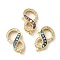 Brass Micro Pave Cubic Zirconia Lobster Claw Clasps, with Enamel & Shell, Long-Lasting Plated, Lead Free & Cadmium Free, Real 18K Gold Plated, Infinity, Mixed Color, 24x13x5.5mm, Hole: 2mm