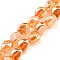 Pearl Luster Plated Electroplate Transparent Glass Beads Strands, Faceted Polygon, Sandy Brown, 7.5x6x6.8mm, Hole: 1mm, about 90pcs/strand, 26.85 inch(68.2cm)