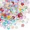 200Pcs Spray Painted Glass Beads, Mixed Style, Star, Mixed Color, 8x8.5x4mm, Hole: 1mm