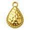 Ion Plating(IP) 304 Stainless Steel Pendants, Teardrop Charm, Real 18K Gold Plated, 22x14x3mm, Hole: 3mm