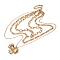 Alloy 3 Layer Bowknot Pendant Necklaces for Women, Golden, 17.32 inch(44cm)