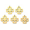 PVD Vacuum Plating 304 Stainless Steel Pendants, Laser Cut, Clovers, Real 18K Gold Plated, 17x14x1mm, Hole: 1.8mm