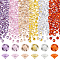 300Pcs 6 Colors Diamond Shape Grade A Cubic Zirconia Cabochons, Faceted, Mixed Color, 3x2mm, 50pcs/color