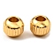 201 Stainless Steel Beads, Round with Vertical Stripes, Golden, 6x5mm, Hole: 2.5mm