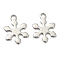 Tarnish Resistant 304 Stainless Steel Charms, Laser Cut, Snowflake, for Christmas, Stainless Steel Color, 12x9x0.5mm, Hole: 1.4mm