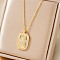 Fashionable Brass Crystal Rhinestone Rectangle Hamsa Hand Pendant Necklaces, Perfect Gift for Her, Golden, 15.75 inch(40cm)