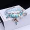 2Pcs 2 Styles Plastic & Glass Beaded Stretch Bracelets, Alloy Enamel Charms Bracelets for Women, Dolphin, Golden, Dark Turquoise, Dark Turquoise, Inner Diameter: 2-3/8 inch(6cm)