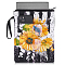 Sunflower Print Polyester Book Storage Zipper Bags, Rectangle, Gold, 28.6x21.4x0.4cm