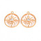 Brass Micro Pave Clear Cubic Zirconia Pendants, Nickel Free, Flat Round with Sun, Real 18K Gold Plated, 16.5x14x3.5mm, Hole: 1.2mm