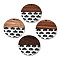 Resin & Walnut Wood Pendants, Flat Round, Black, 35x2~3mm, Hole: 2mm