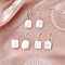 Brass Natural Freshwater Pearl Dangle Earrings, Rectangle, Golden, 35~38x14.5~16mm