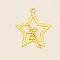Zinc Alloy Pendants, Star with Fairy, Golden, 28x25x2mm, about 50pcs/bag