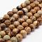 Natural Picture Jasper Beads Strands, Faceted, Round, 8mm, Hole: 1mm, about 44pcs/strand, 14.9 inch~15.1 inch