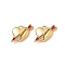 304 Stainless Steel Pendants, with Enamel, Ion Plating(IP), An Arrow Through Heart Charm, Real 18K Gold Plated, Red, 11x16x3mm, Hole: 1.6mm