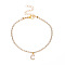 Fashionable and Creative Rhinestone Anklet Bracelets, English Letter C Hip-hop Creative Beach Anklet for Women, Golden